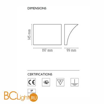 Настенный светильник Flos Pochette UP/DOWN Grey F9701020 - Схема