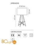 Настольная лампа Flos Ray T Glass F5910020 - Схема