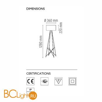 Торшер Flos Ray F1 Glass F5915020 - Схема
