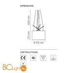 Подвесной светильник Flos Ray S Glass F5930020 - Схема