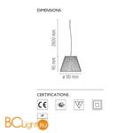 Подвесной светильник Flos Romeo Babe S F6124000 - Схема