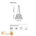 Подвесной светильник Flos Romeo Louis II S1 F6440000 - Схема