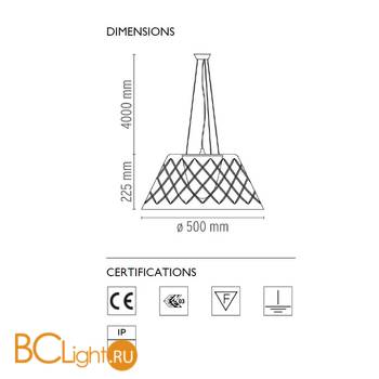 Подвесной светильник Flos Romeo Louis II S2 F6443000 - Схема