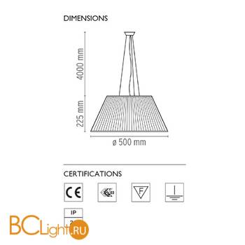 Подвесной светильник Flos Romeo Moon S2 F6110000 - Схема