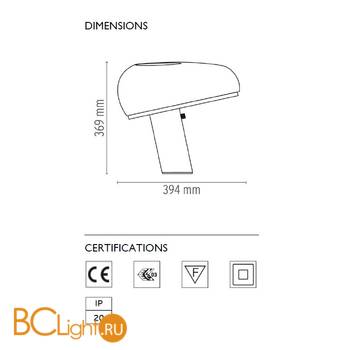 Настольная лампа Flos Snoopy Black F6380030 - Схема