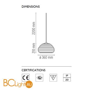 Подвесной светильник Flos Splugen Brau F6500000 - Схема