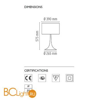 Настольная лампа Flos Spun Light T1 Shiny black F6610030 - Схема