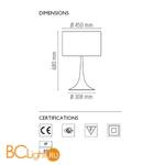 Настольная лампа Flos Spun Light T2 Aluminum F6611050 - Схема