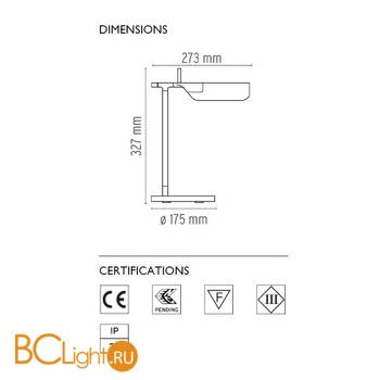 Настольная лампа Flos TAB LED T Black F6560030 - Схема