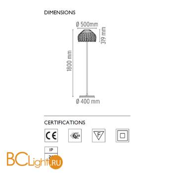 Торшер Flos Tatou F Black F7764030 - Схема