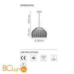 Подвесной светильник Flos Tatou S1 Black F7762030 - Схема