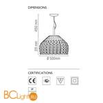 Подвесной светильник Flos Tatou S2 Black F7766030 - Схема