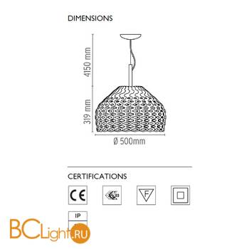 Подвесной светильник Flos Tatou S2 White F7766009 - Схема