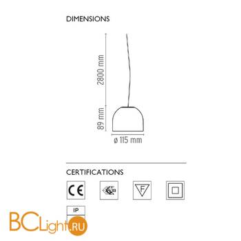 Подвесной светильник Flos Wan S Aluminum F9560050 - Схема