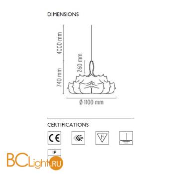 Люстра Flos Zeppelin 1 F9800009 - Схема