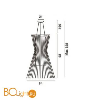 Подвесной светильник Foscarini Allegretto 1690072 80 - Схема