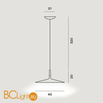 Подвесной светильник Foscarini Aplomb large marrone 195017 52 - Схема