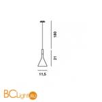 Подвесной светильник Foscarini Aplomb mini grigio 195027R1-25 - Схема