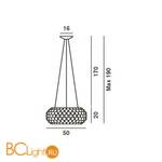 Подвесной светильник Foscarini Caboche 138007 16 - Схема