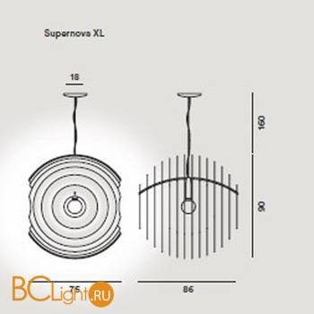 Подвесной светильник Foscarini Supernova 102007SP7 66 - Схема