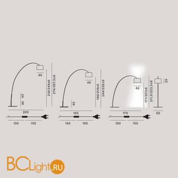 Торшер Foscarini Twiggy LED 159003L1-25 - Схема