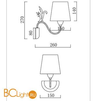 Бра Freya Agas FR2404-WL-01-WG - Схема