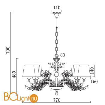 Люстра Freya Agas FR2404-PL-08-WG - Схема