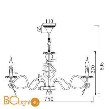 Люстра Freya Arco FR2045-PL-08-WG - Схема