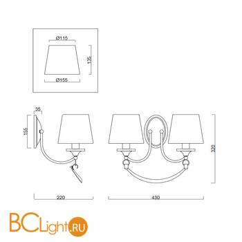 Бра Freya Ariana FR5081WL-02CH - Схема
