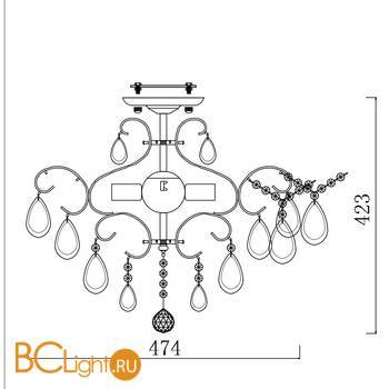 Потолочная люстра Freya Chabrol FR2302-CL-04-WG - Схема