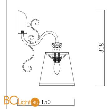 Бра Freya Driana FR2405-WL-01-BZ - Схема