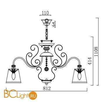 Потолочная люстра Freya Driana FR2405-PL-08-BZ - Схема