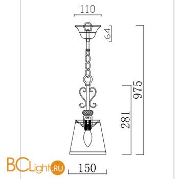 Подвесной светильник Freya Driana FR2405-PL-01-BZ - Схема