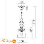 Подвесной светильник Freya Driana FR2405-PL-01-BZ - Схема