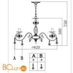 Люстра Freya Faberge FR3218-PL-08-WG - Схема