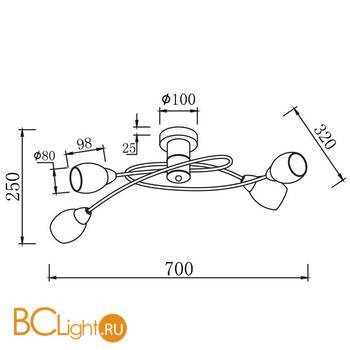 Потолочная люстра Freya Flash FR5103-CL-04-BL - Схема