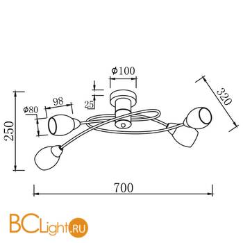 Потолочная люстра Freya Flash FR5103-CL-04-GN - Схема