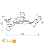 Потолочная люстра Freya Flash FR5103-CL-04-GN - Схема