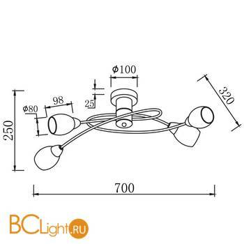 Потолочная люстра Freya Flash FR5103-CL-04-W - Схема