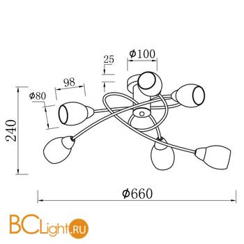 Потолочная люстра Freya Flash FR5103-CL-06-BL - Схема