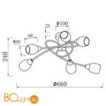 Потолочная люстра Freya Flash FR5103-CL-06-GN - Схема