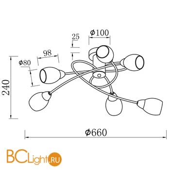Потолочная люстра Freya Flash FR5103-CL-06-W - Схема