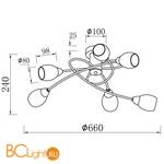 Потолочная люстра Freya Flash FR5103-CL-06-W - Схема