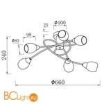 Потолочная люстра Freya Flash FR5103-CL-06-YE - Схема