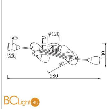 Потолочная люстра Freya Flash FR5104-CL-06-W - Схема
