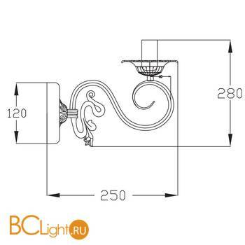 Бра Freya Florence FR2806-WL-01-WG - Схема