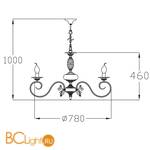 Люстра Freya Florence FR2806-PL-08-WG - Схема