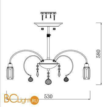 Потолочная люстра Freya Fountain FR5605-CL-05-CH - Схема