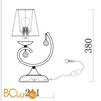 Настольная лампа Freya Gretchen FR2305-TL-11-BR - Схема