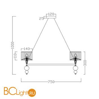Люстра Freya Lauren FR5093PL-08CH - Схема